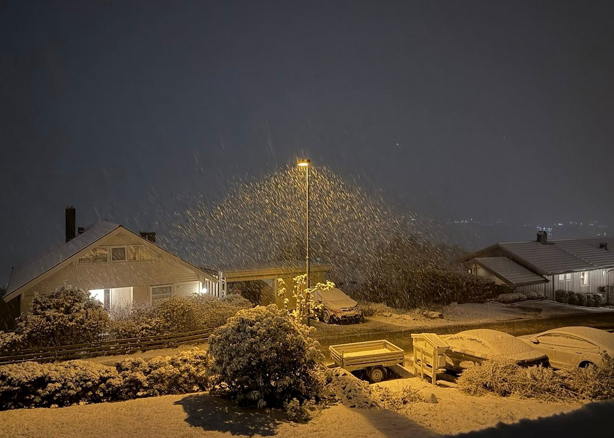 Ørsta natt til 5. mai - snøfall