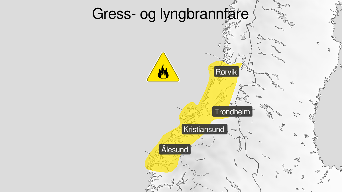 Gress- og lyngbrannfare for deler av Vestlandet og Trøndelag