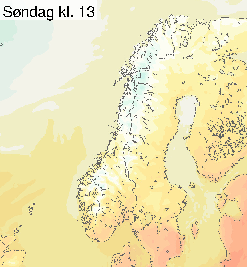 Temperatur søndag