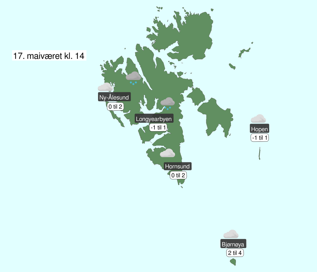 Været 17. mai på Svalbard