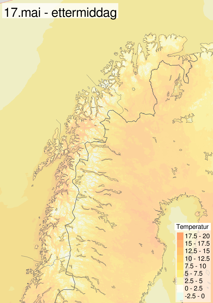 Temperatur 17. mai i Nord-Norge